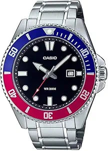 Casio MDV106 Series | Unisex Analog Watch | 200M WR | Stainless Steel Case | Resin Band | 2 Hand Analog (HR, Min, SEC) | Date Display | Screw Down Crown/Screw Down Caseback | 3 Year Battery